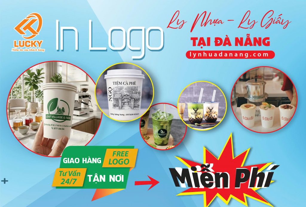 Ly nhựa giá sỉ Quảng Ngãi in logo từ xưởng Đà Nẵng